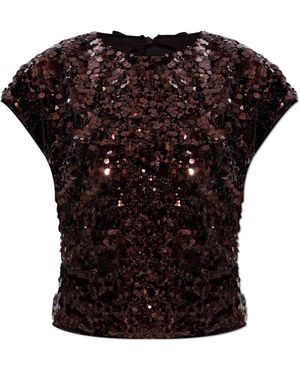 Ganni Top With An Open Back - Black