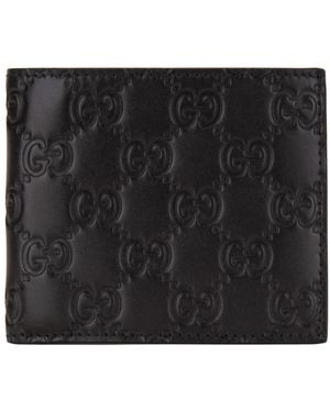 Gucci Accessoires ,Zwart ,Leer Ssima Bi-Fold Portemonnee
