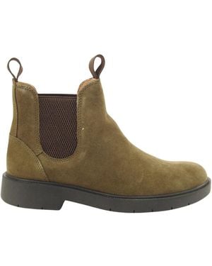 Geox Schoenen ,Groen ,Leer Spherica Ec1 Chelsea Boot - Bruin
