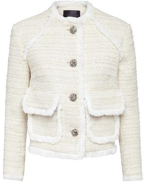 Philipp Plein Bouclé Jas Borduursel - Wit