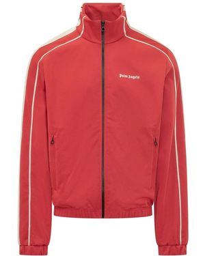 Palm Angels Fitness ,Rood ,Polyester Logo Vint Track Top