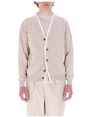 Eleventy Truien & Vesten ,Katoen English Rib Cotton Cardigan - Roze