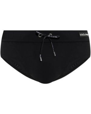 Dolce & Gabbana Badmode ,Zwart ,Nylon Zwemboxers Met Logo