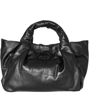 Munthe Lixio Croco Henkeltasche - Schwarz