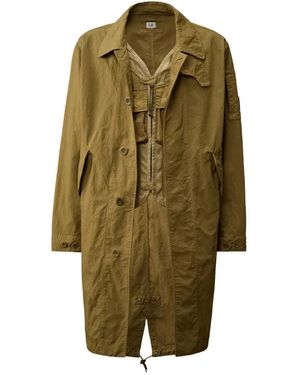 C.P. Company Jassen ,Groen ,Nylon Twill Fishtail Lens Car Coat