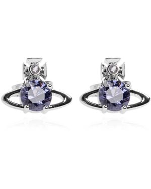 Vivienne Westwood Accessoires ,Grijs ,Reina Oorbellen - Blauw
