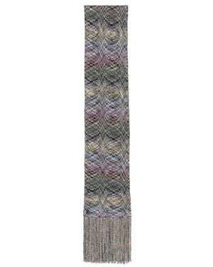 Missoni Zickzack-Schal Mit Fransen - Grau