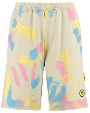 Barrow Vintage Logo Baumwoll-Sweatshorts - Gelb