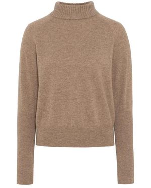 Envelope Kaschmir Strick Rollkragenbluse - Natur