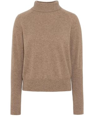 Envelope Kaschmir Strick Rollkragenbluse - Natur