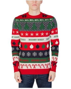 Only & Sons Roter Strickpullover Langarm Rundhals