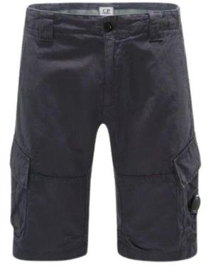 C.P. Company Marineblaue baumwoll-leinen-cargoshorts - Grau