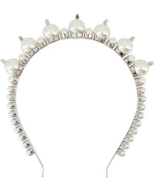 Simone Rocha Perlen Tiara Haarklammern - Mettallic