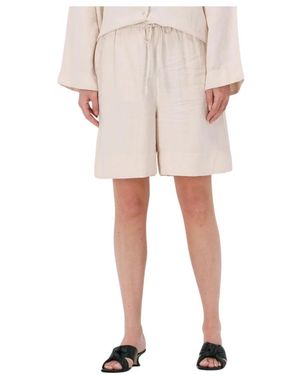 SELECTED Korte Broeken ,Slflena High Waist Shorts - Naturel
