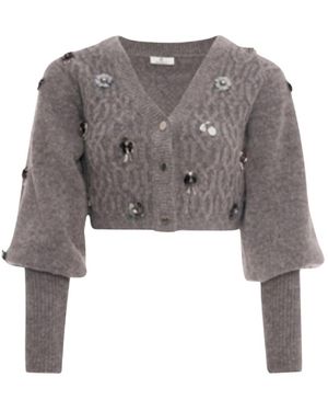 Fracomina V-Neck Knitwear - Grey