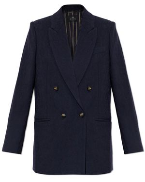 Etro Jassen ,Blauw ,Wol Dubbelrijige Wollen Blazer