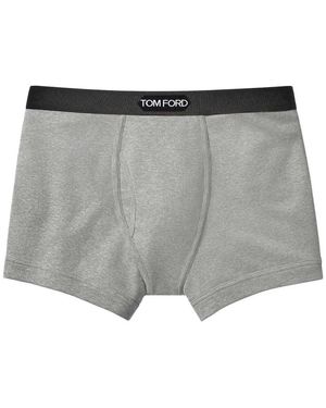 Tom Ford Ondergoed ,Grijs ,Katoen Logo Taille Boxer Briefs