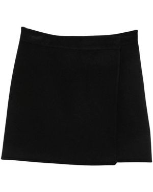 Semicouture Wool Wrap A-Line Skirt - Zwart