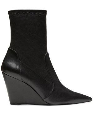 Stuart Weitzman Stuart Wedge 85 Sock Bootie - Black