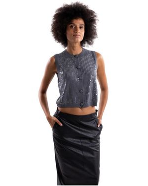 Marella Mlseroico Bouclé Strickweste - Schwarz