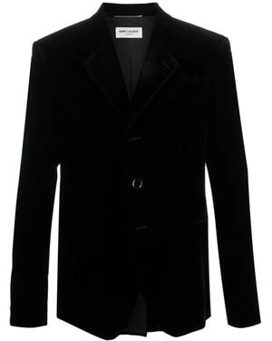Saint Laurent Velours Blazer - Zwart