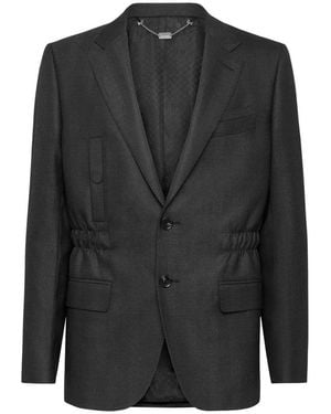 Billionaire Jassen ,Grijs ,Wol Blazer Tailored Fit Istitutional - Zwart