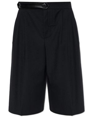 The Mannei Korte Broeken ,Zwart ,Wol Wolshort Met Figuurnaden