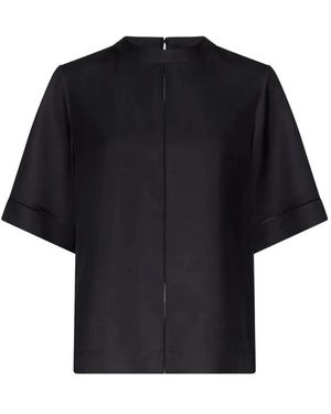 Loulou de Saison Tops ,Zwart ,Havana Top Met Korte Mouwen En Col