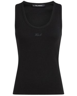 KARL LAGERFELD Sleeveless Tops - Black