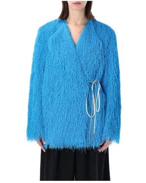 Dries Van Noten Faux Fur & Shearling Jassen - Blauw