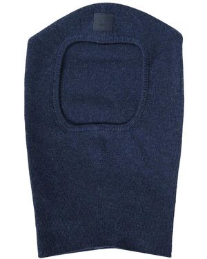 Acne Studios Accessoires ,Blauw ,Wol Gebreide Wollen Muts Met Logopatch