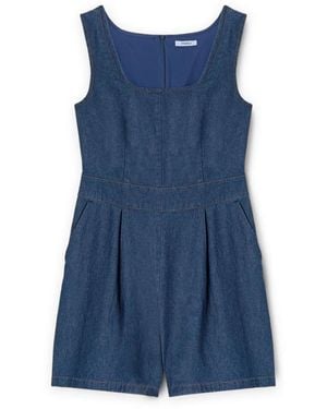 mötivi Kurzer Overall Aus Baumwoll-Lyocell-Gemisch - Blau