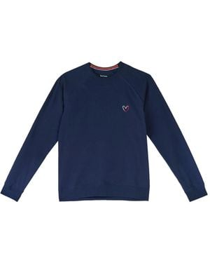 Paul Smith Hoodies & Sweatvesten ,Blauw ,Katoen Felpa Cuore Swirl