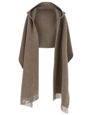 Brunello Cucinelli Jassen ,Bruin ,Wol Hooded Scarf - Groen