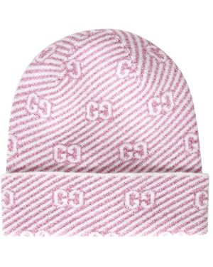 Gucci Accessoires ,Roze ,Wol Gg Monogram Muts