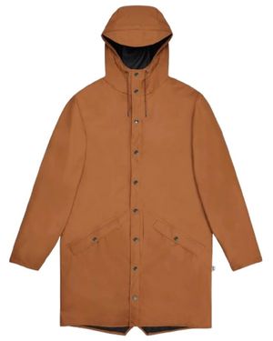 Rains Long Jacket Rust - Marrón