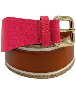 Borbonese Accessoires ,Roze ,Leer Verstelbare Leren Riem - Rood
