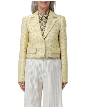 Liu Jo Cropped Blazer Met Geometrisch Patroon - Metallic