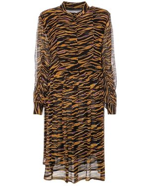 Lala Berlin Leichtes Kleid Mit Zebra-Print - Braun