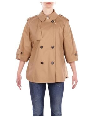 Fay Double-Breasted Coats - Natural