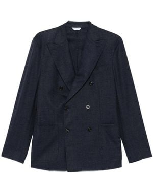 Boglioli Jassen ,Blauw ,Wol Double-Breasted Blazer