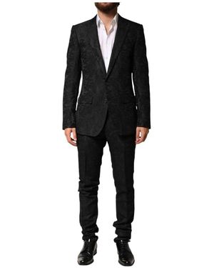 Dolce & Gabbana Brocade Single Breasted 2 Piece Suit - Zwart