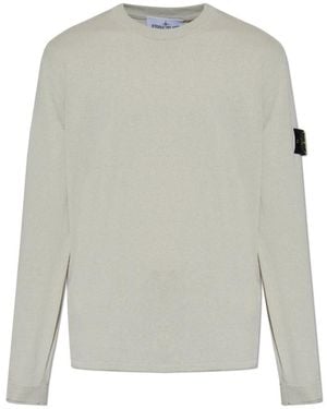 Stone Island Truien & Vesten ,Grijs ,Katoen Trui Met Ronde Hals