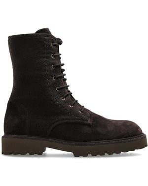Max Mara Schoenen ,Bruin ,Leer Lederen Enkellaarzen - Zwart