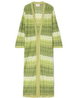 MC2 Saint Barth Truien & Vesten ,Groen ,Nylon Tonia Lange Cardigan