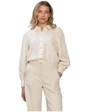 Freebird by Steven Overhemden ,Denim Wv-Flower-Tape-Sequins-26-1 Blouse - Naturel