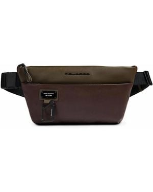 Piquadro Erweiterbare Bauchtasche Herren Aus Leder Mit Tasche Für Smart Tracker - Braun