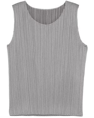 Issey Miyake Sleeveless Tops - Gray