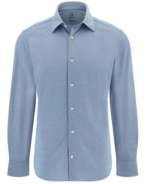 BOGGI Regular Fit Japanisches Jersey-Poloshirt - Blau