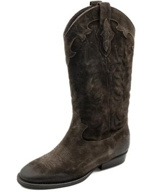 GISÉL MOIRÉ Cowboy Boots - Zwart